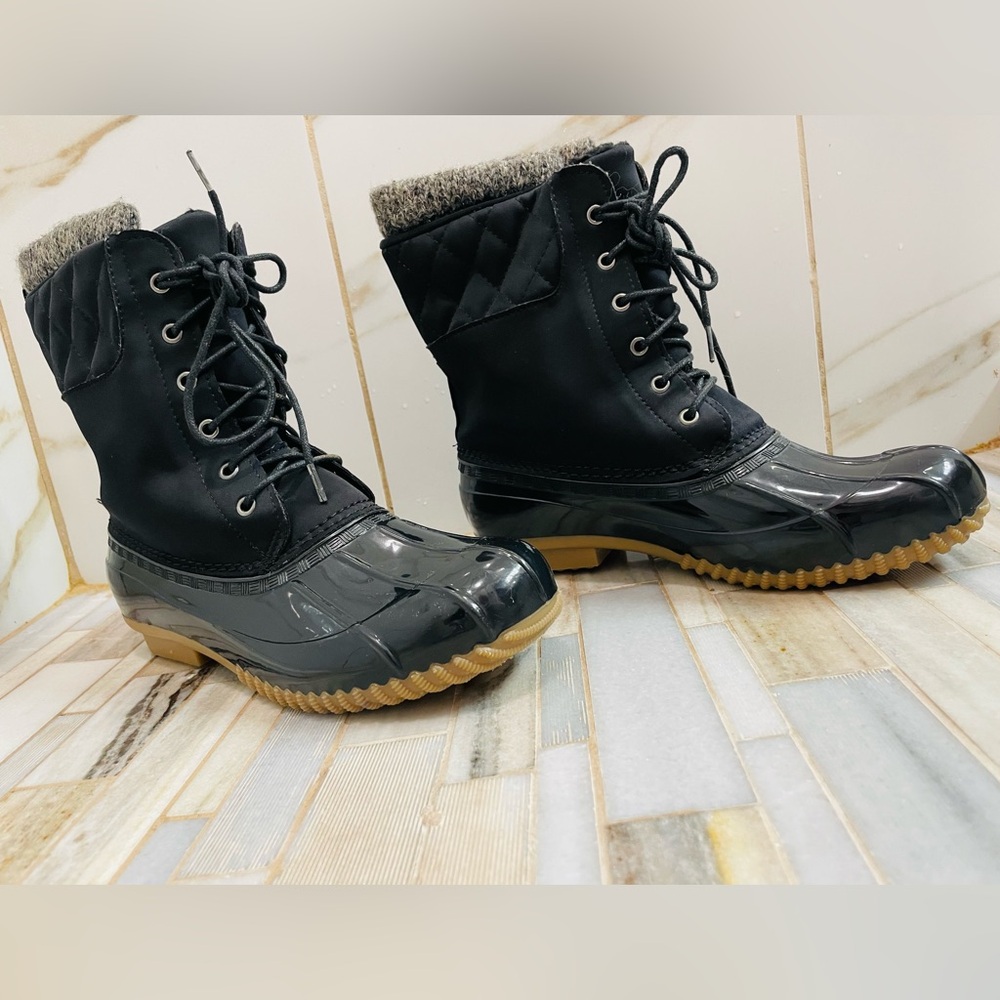 JustFab Black Winter & Rain Duck Boots size 9 - Picture 3 of 16
